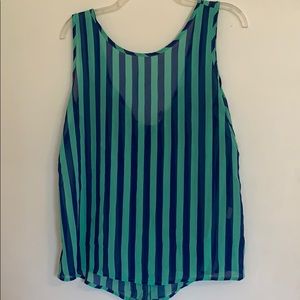 Blue and green tank top